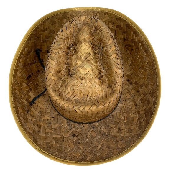 Straw Diamond Crown Cowboy/Cowgirl Western Farm Hat Made In Mexico Unisex FLAW - Picture 5 of 9